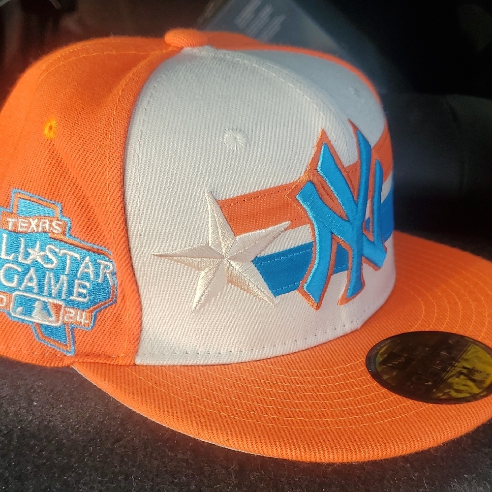 Orange and White Baseball Cap